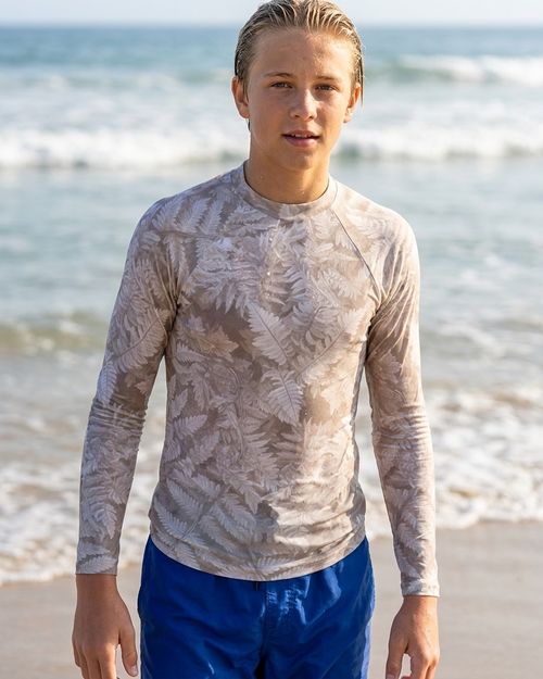 Boys White Onyx Verdant boys youth rashguards