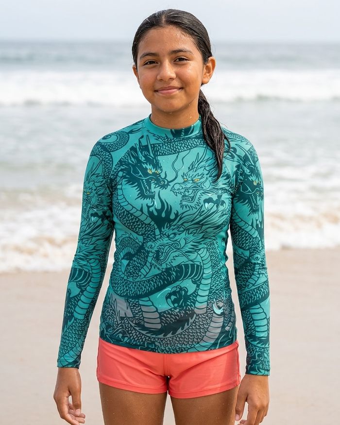 Rashguard — Girls Turquoise Ember