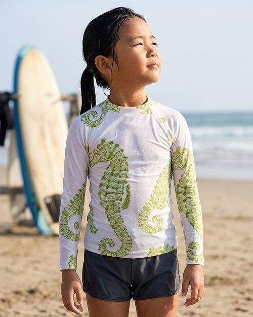 Girls Lime Abyss girls rashguards
