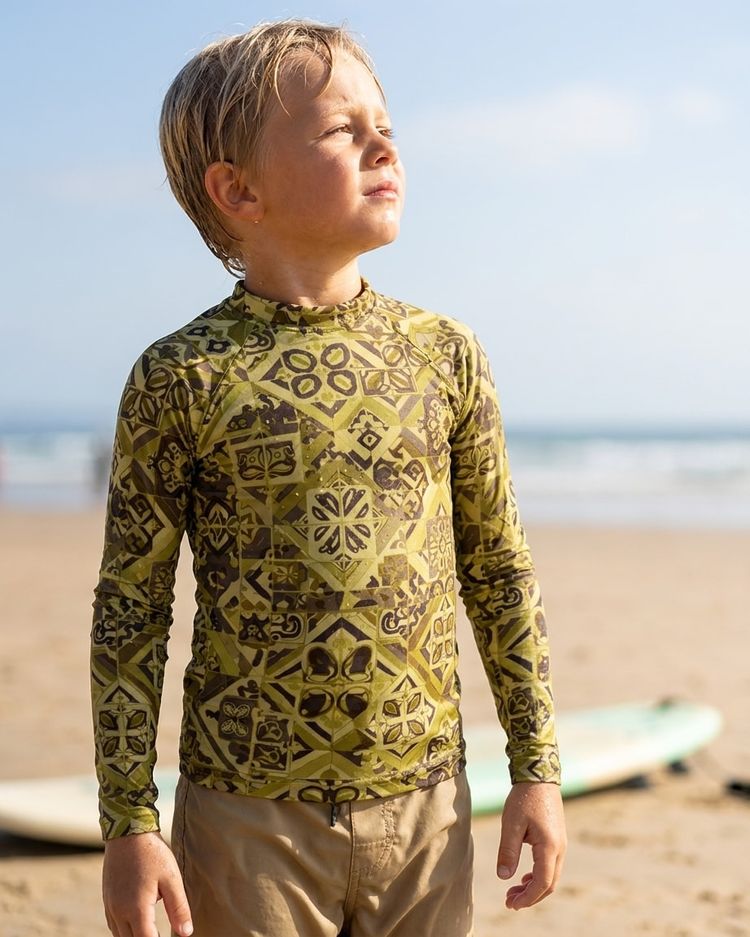Boys Runway Chartreuse Helix boys rashguards