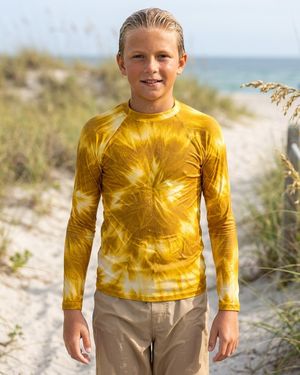 Boys Yellow Glacier boys youth rashguards