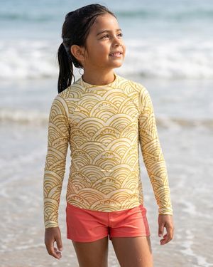 Girls Yellow Aoi girls youth rashguards