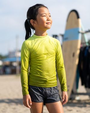 Girls Lime Ripple girls youth rashguards