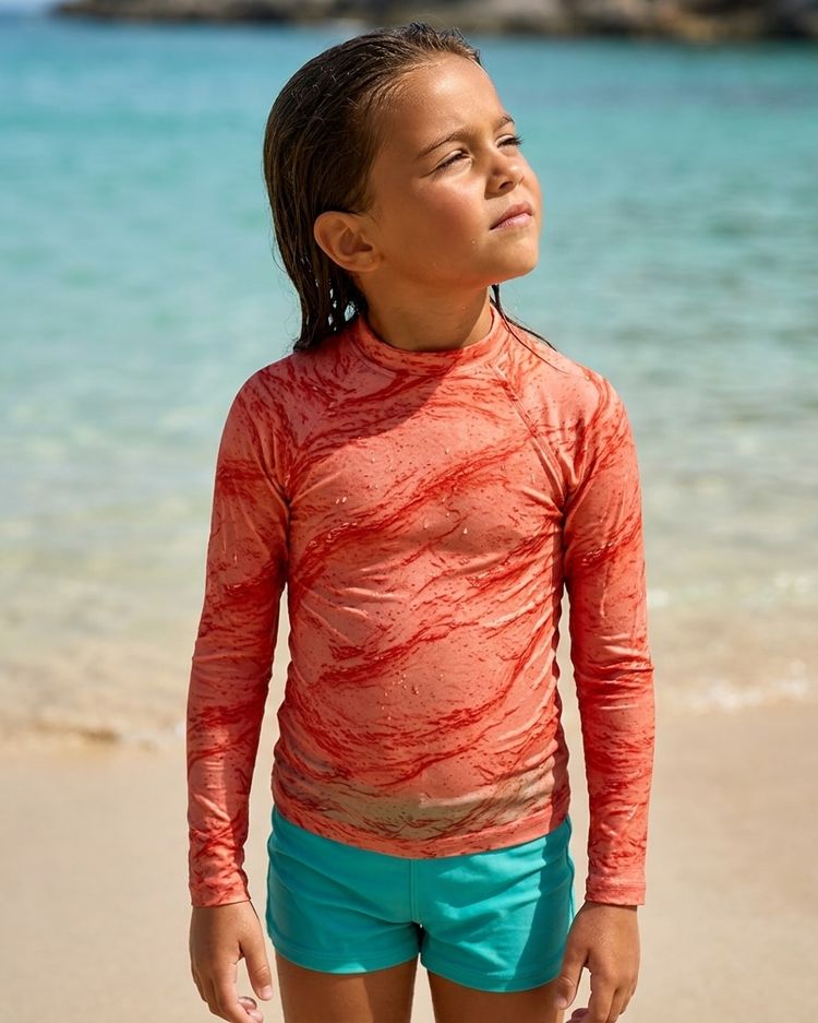Girls Coral Eclipse girls rashguards