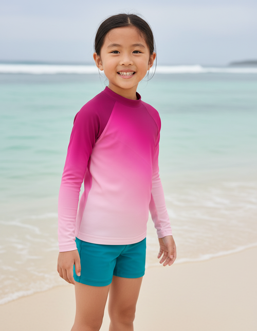 Electric Fuchsia Spectrum Kids Rash Guard Kids Rash Guard — Dripper