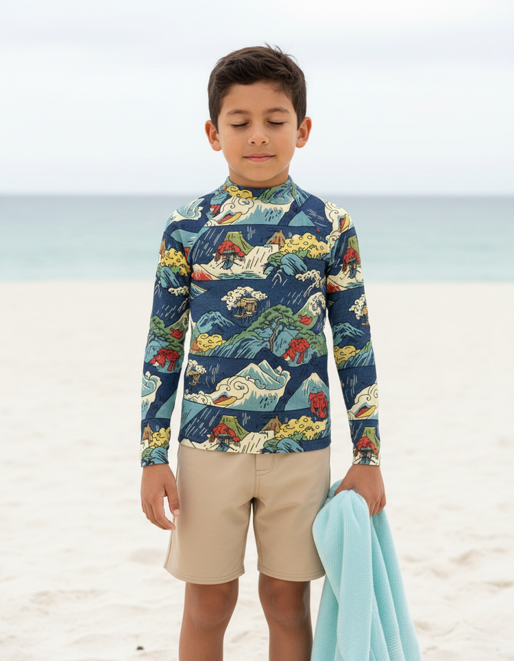 Kids Hiroshige Tokaido Rash Guard