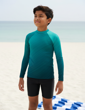 Youth Transformative Teal Spectrum youth rashguards
