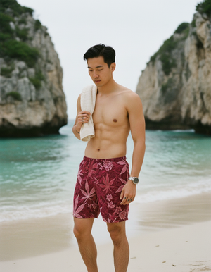 Hot Pink Kumo men's swim trunks