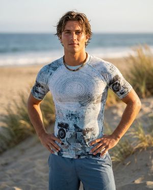 Men's Transformative Teal men's short-sleeve rashguards
