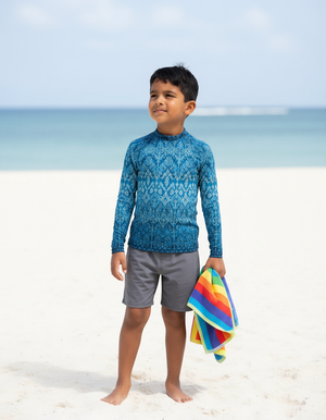 Blue Aura Siam Kids Rash Guard Kids Rash Guard — Dripper