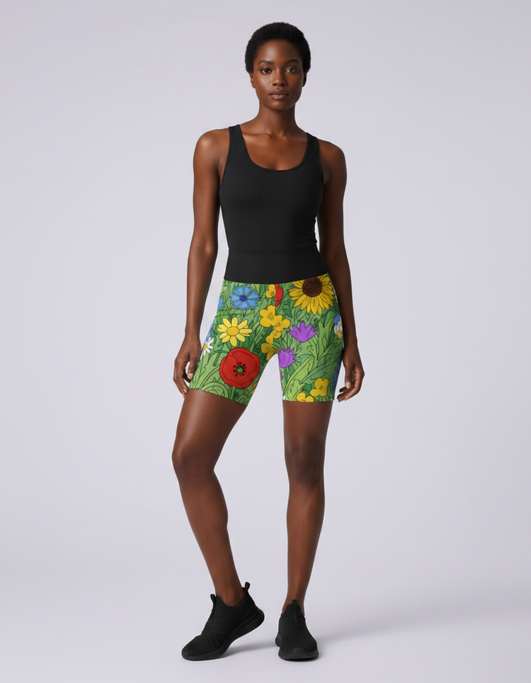 Blooming Essence Petal Yoga Shorts