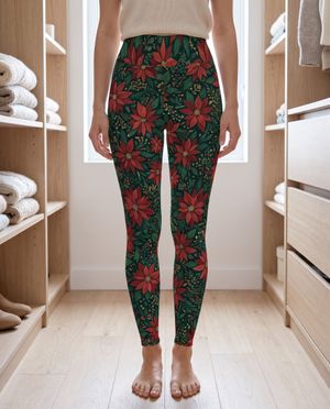 Poinsettia women's base layer bottoms