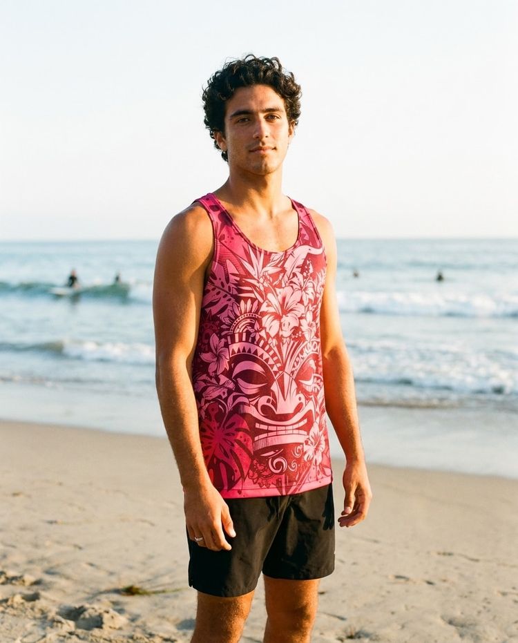 Men's Electric Fuchsia Honua Kai men's tank tops
