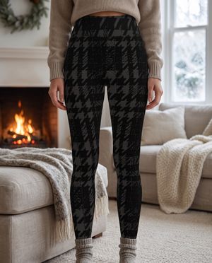 Ink Houndstooth women's base layer bottoms