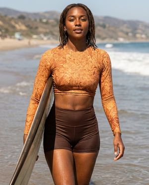 Women's Muskmelon Kumo women's crop-top rashguards