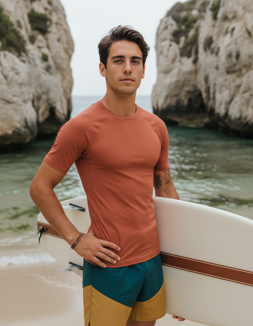Rust Rash Guard Men's Rashguard — Lolekai