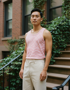 Men's White Onyx Petal tank tops