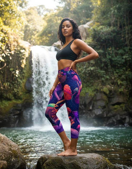 Fungi Capri Yoga Leggings Capri Yoga Leggings — Dripper