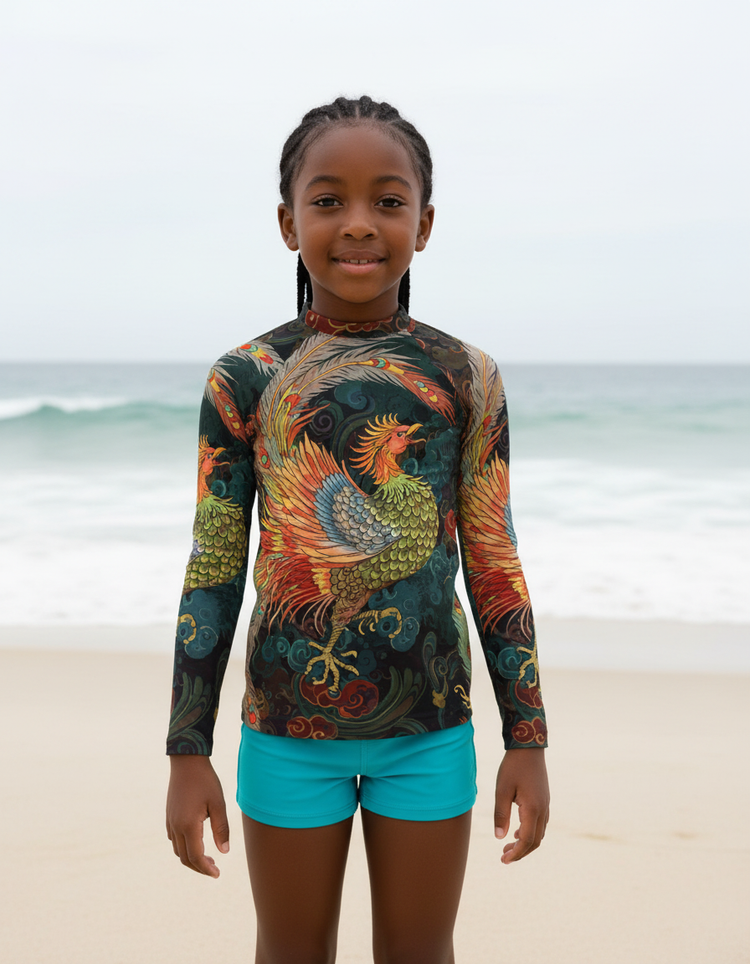 Kids Chinese Phoenix Rash Guard