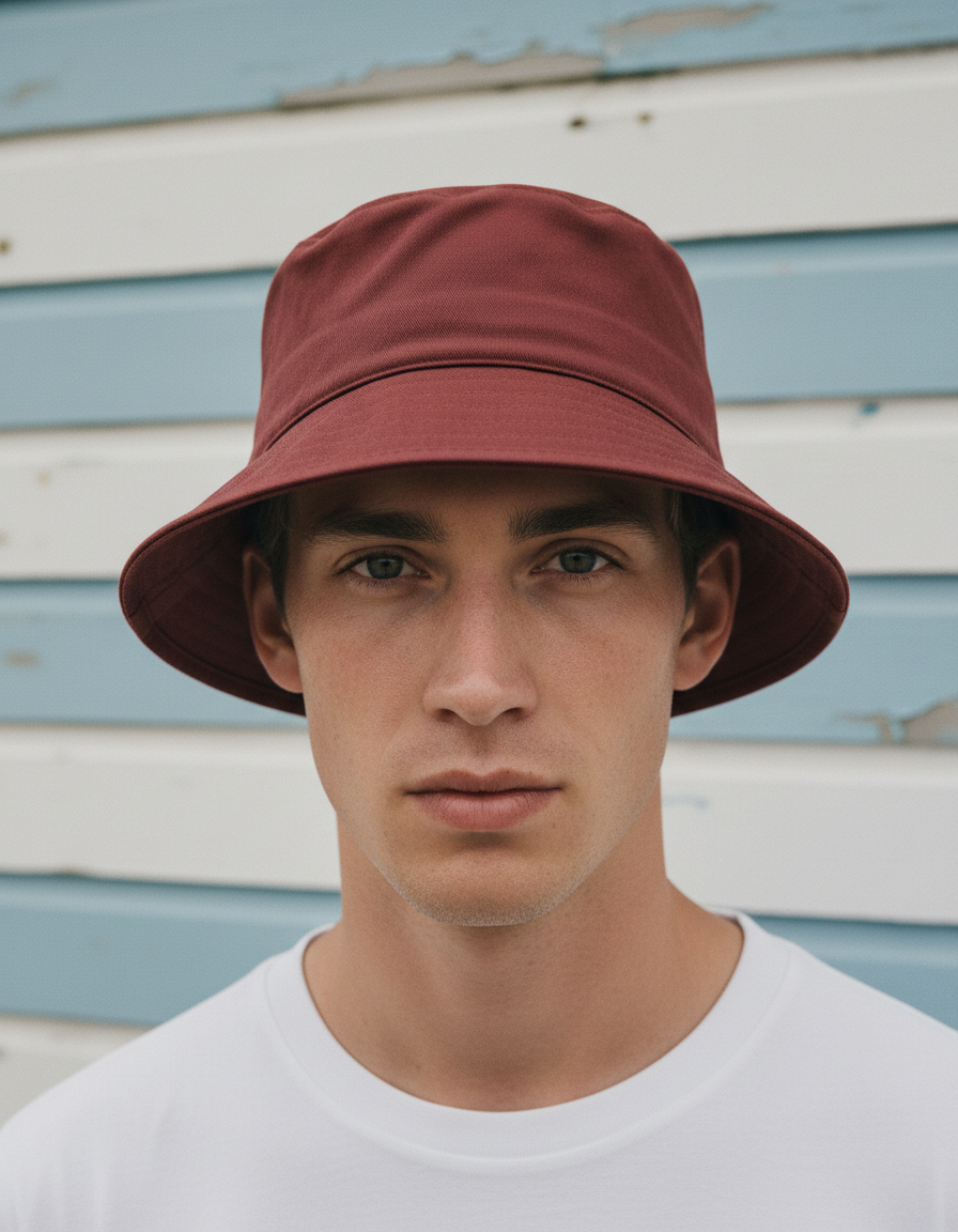 Bucket hat in Garnet