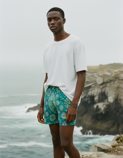 Transformative Teal Zarif Men's Swim Trunks Men's Swim Trunks — Lolekai