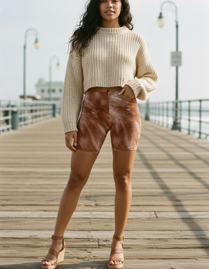 Burnt Sienna Frost Mid-Rise Shorts Short Shorts — Lolekai