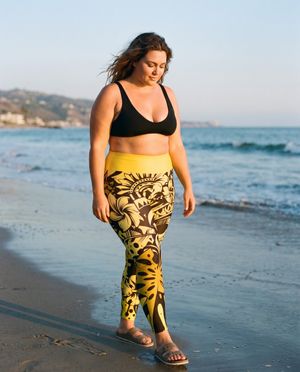 Lemon Yellow Honua Kai plus size leggings