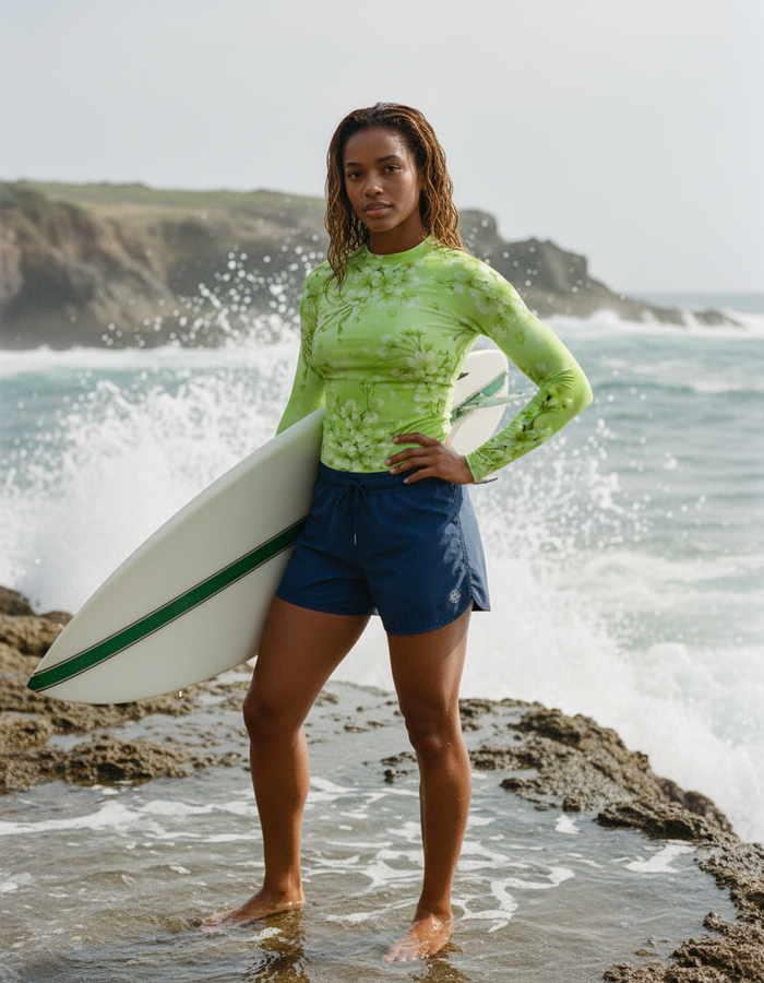 Rashguard — Women's Neon Green Kiku