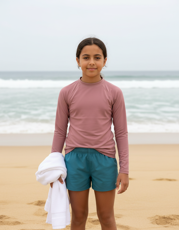 Youth Dusty Rose Rash Guard