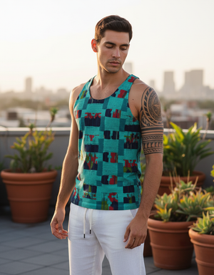 Men's Turquoise Nia tank tops