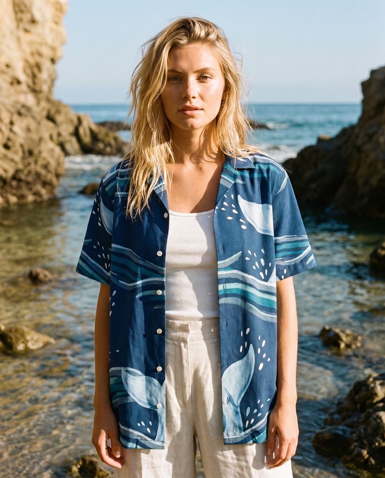 Kohola women's hawaiian shirts