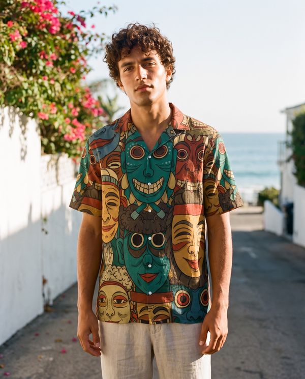 The Hundred Faces men's hawaiian shirts
