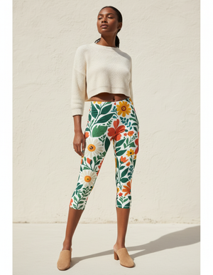 Petal Leggings Capri Leggings — Dripper