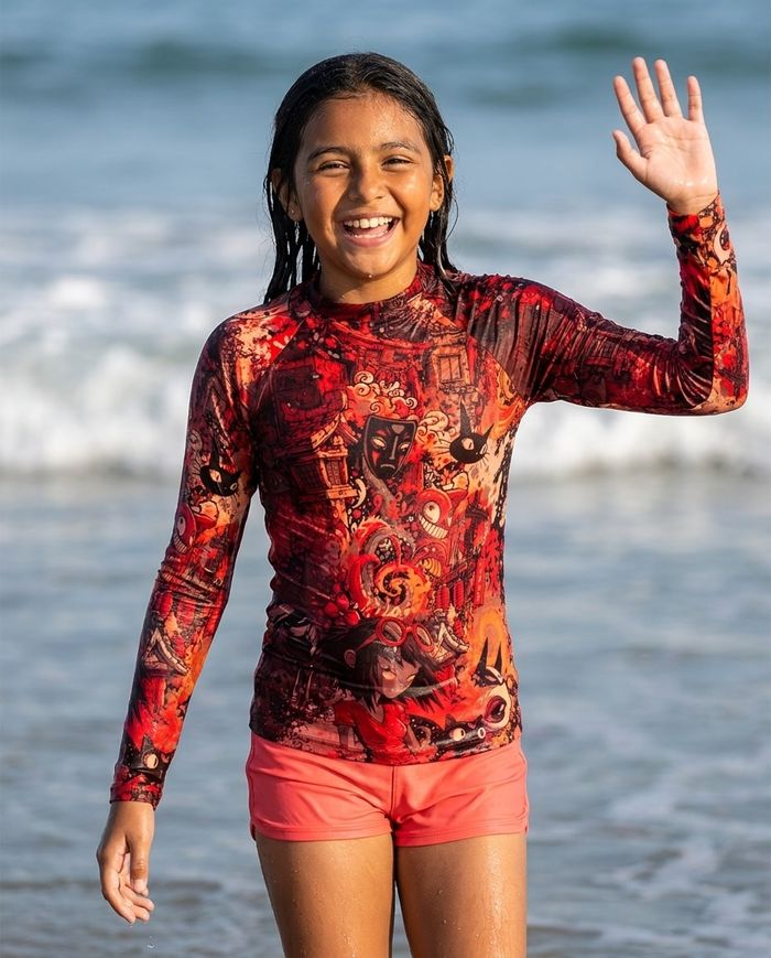 Rashguard — Girls Lava Falls Bakeneko