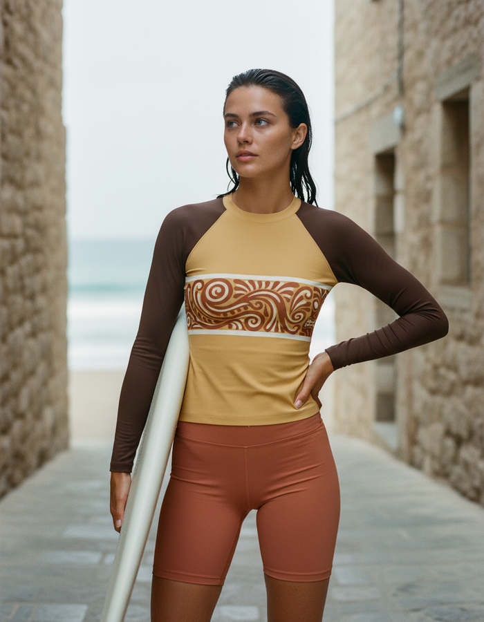 Rashguard — Women's Burnt Sienna Procession