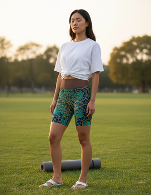 Crescent yoga shorts