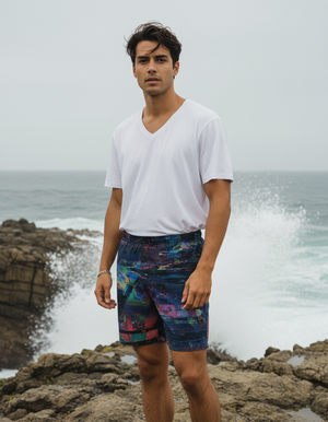 Turquoise Haze men's swim trunks