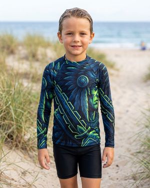 Boys Aztec Warrior boys rashguards