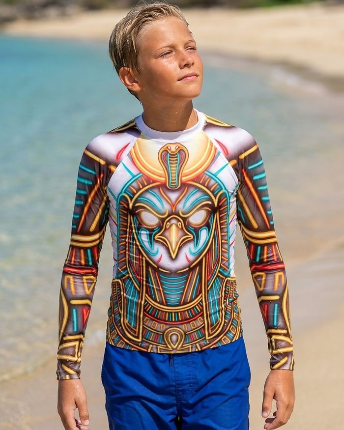 Rashguard — Boys Neon Ra (White)