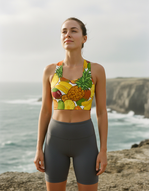 Tropical Collection longline sports bras