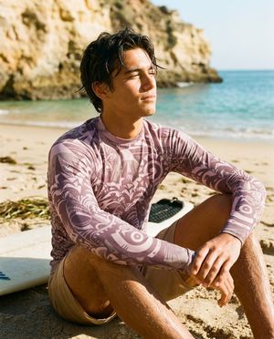 Men's Burnished Lilac Nalu Uli men's rashguards