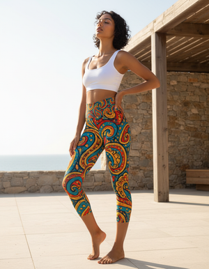 Kaleidoscope Capri Yoga Leggings Capri Yoga Leggings — Dripper