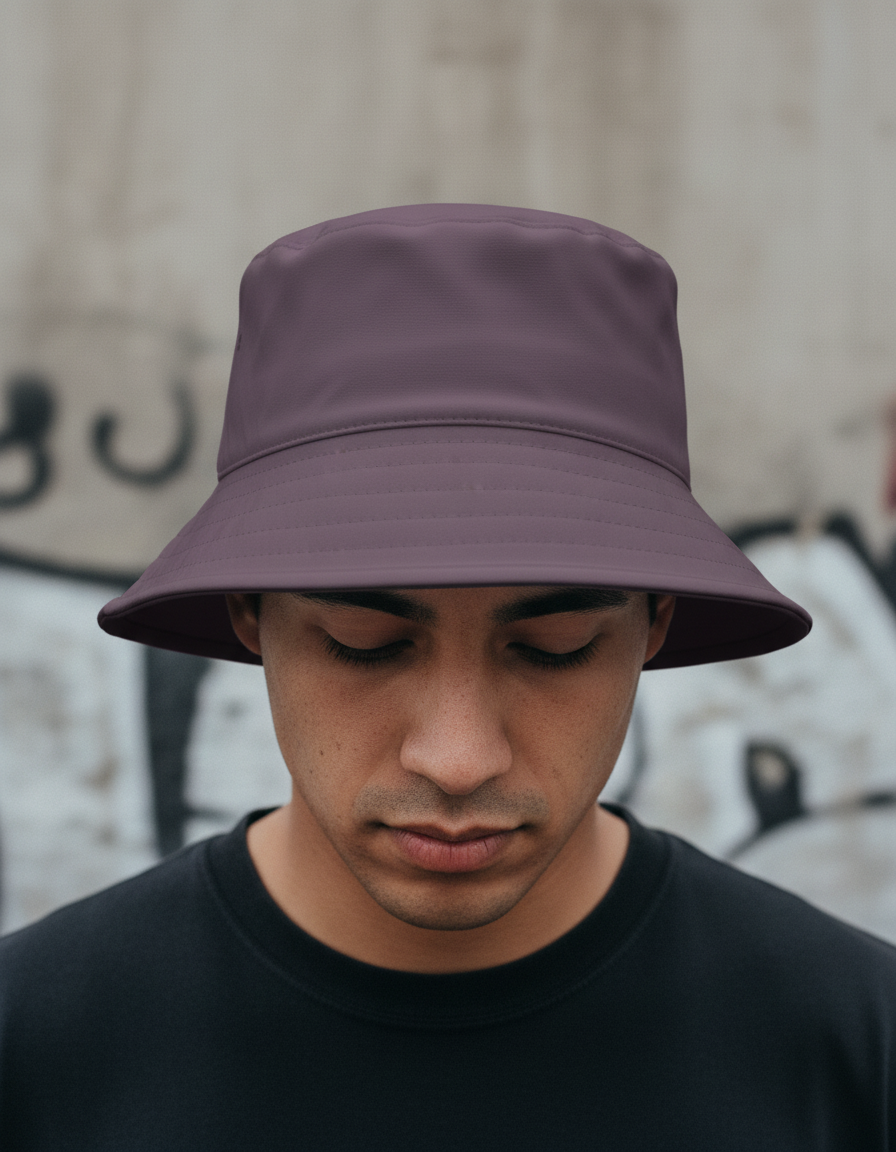 Bucket hat in Eggplant