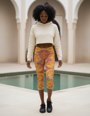 Burnt Sienna Tsubaki Leggings Capri Leggings — Dripper