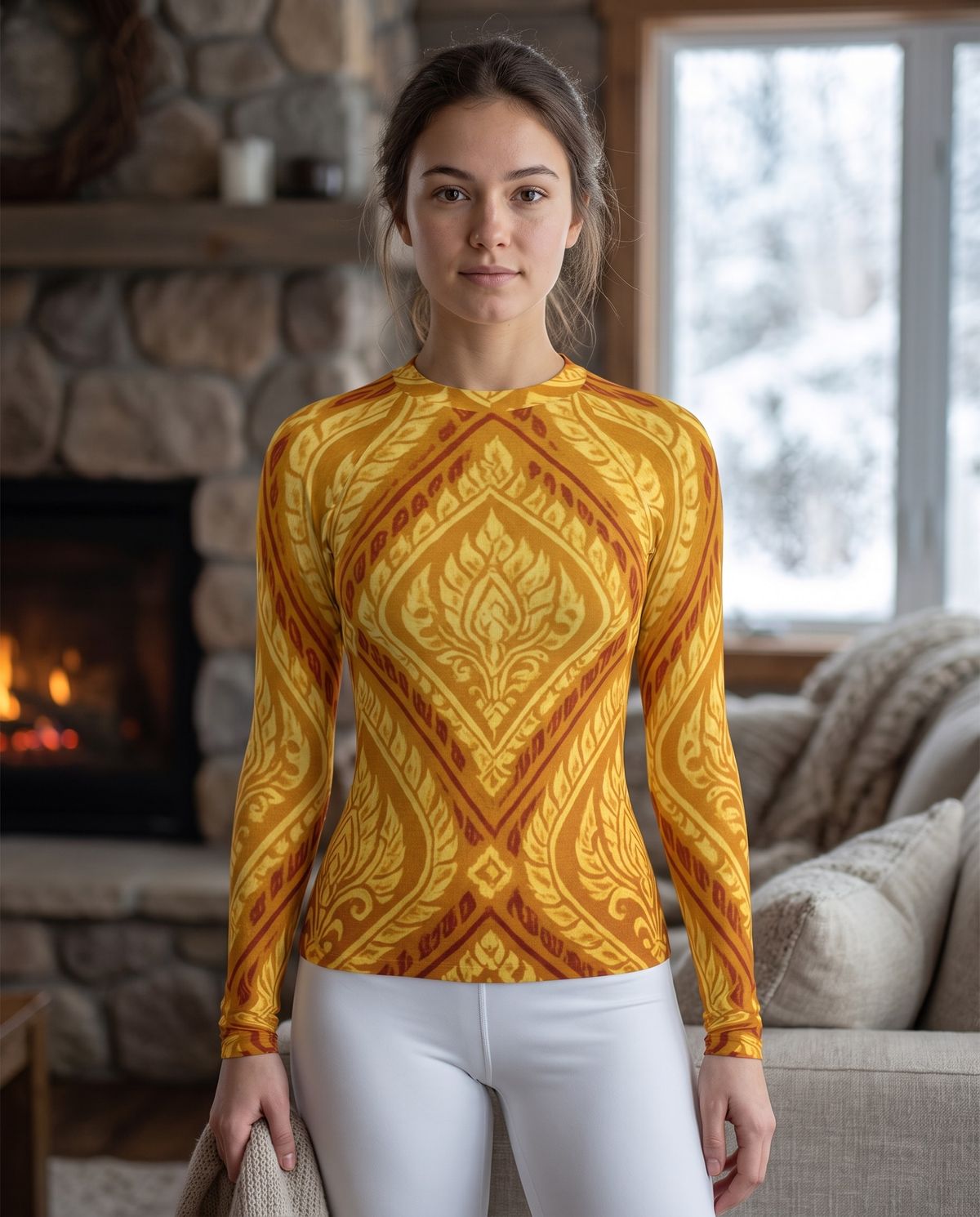 Yellow Nara Base Layer Women's Rashguard — Lolekai