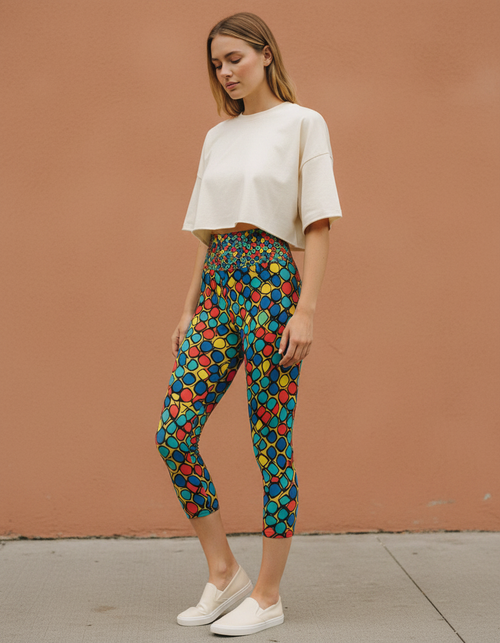 Kaleidoscope capri yoga leggings