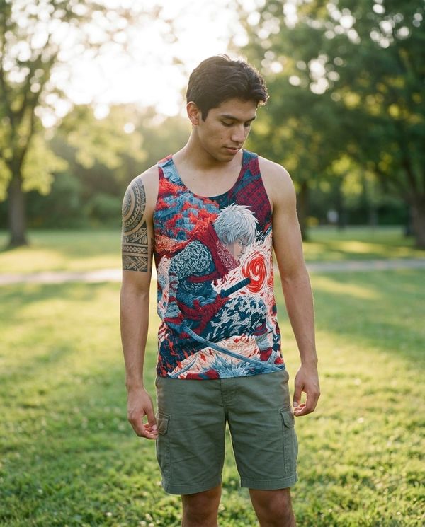Neon Samurai tank tops