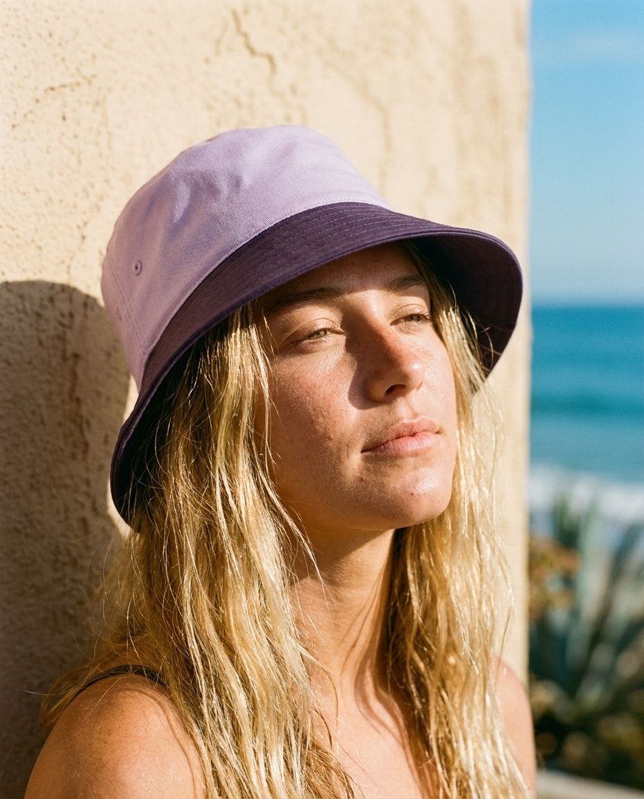 Aubergine & Lilac bucket hats