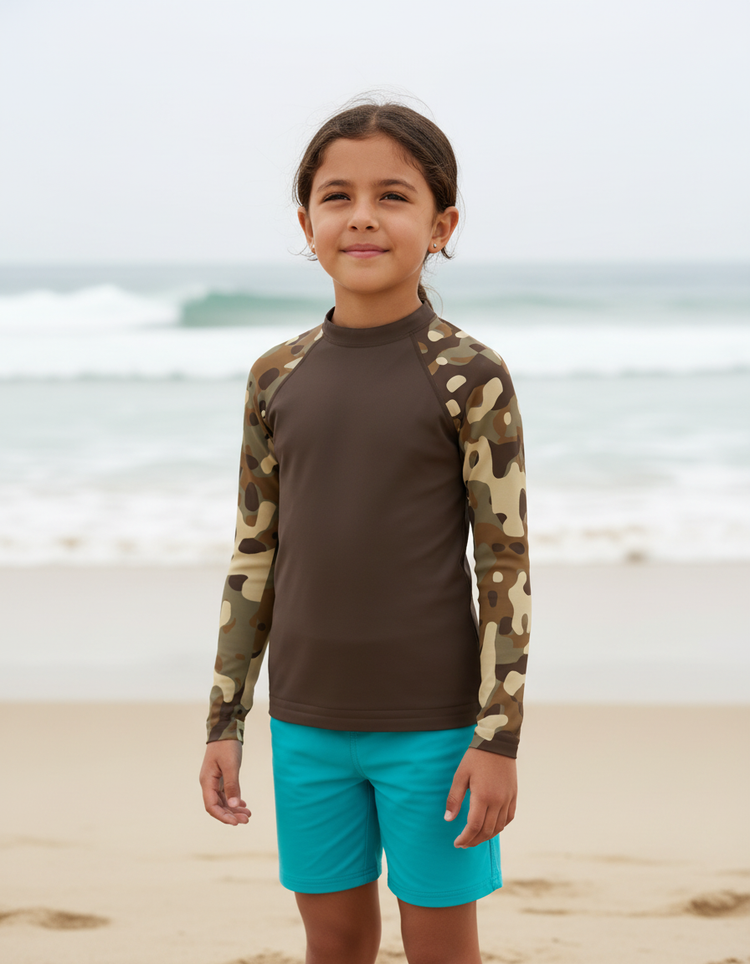Kids Military Camouflage Patterns Rash Guard