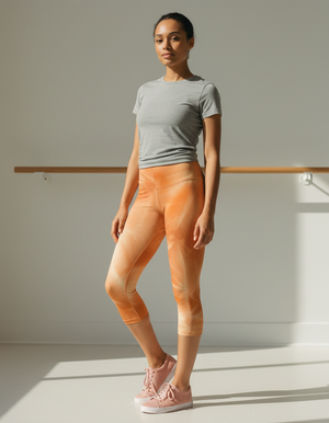 Citrus Orange Frost capri leggings